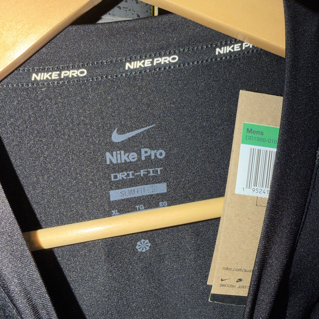 Nike Pro Dri-Fit Longsleeve Training Shirt Black DD1980-010 Mens Size XL 0094