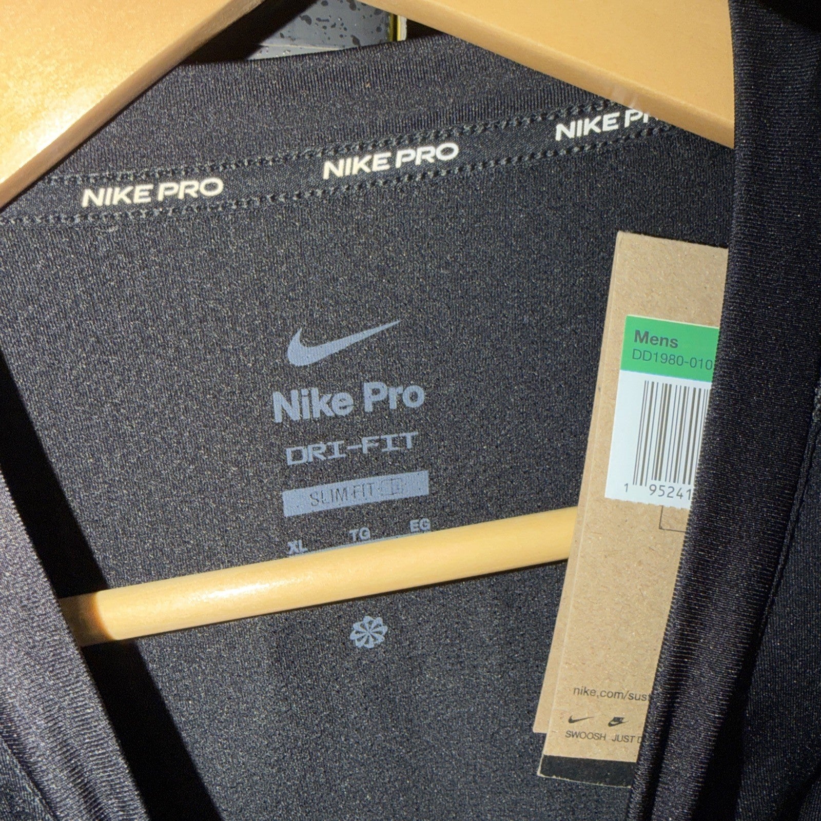 Nike Pro Dri-Fit Longsleeve Training Shirt Black DD1980-010 Mens Size XL 0094