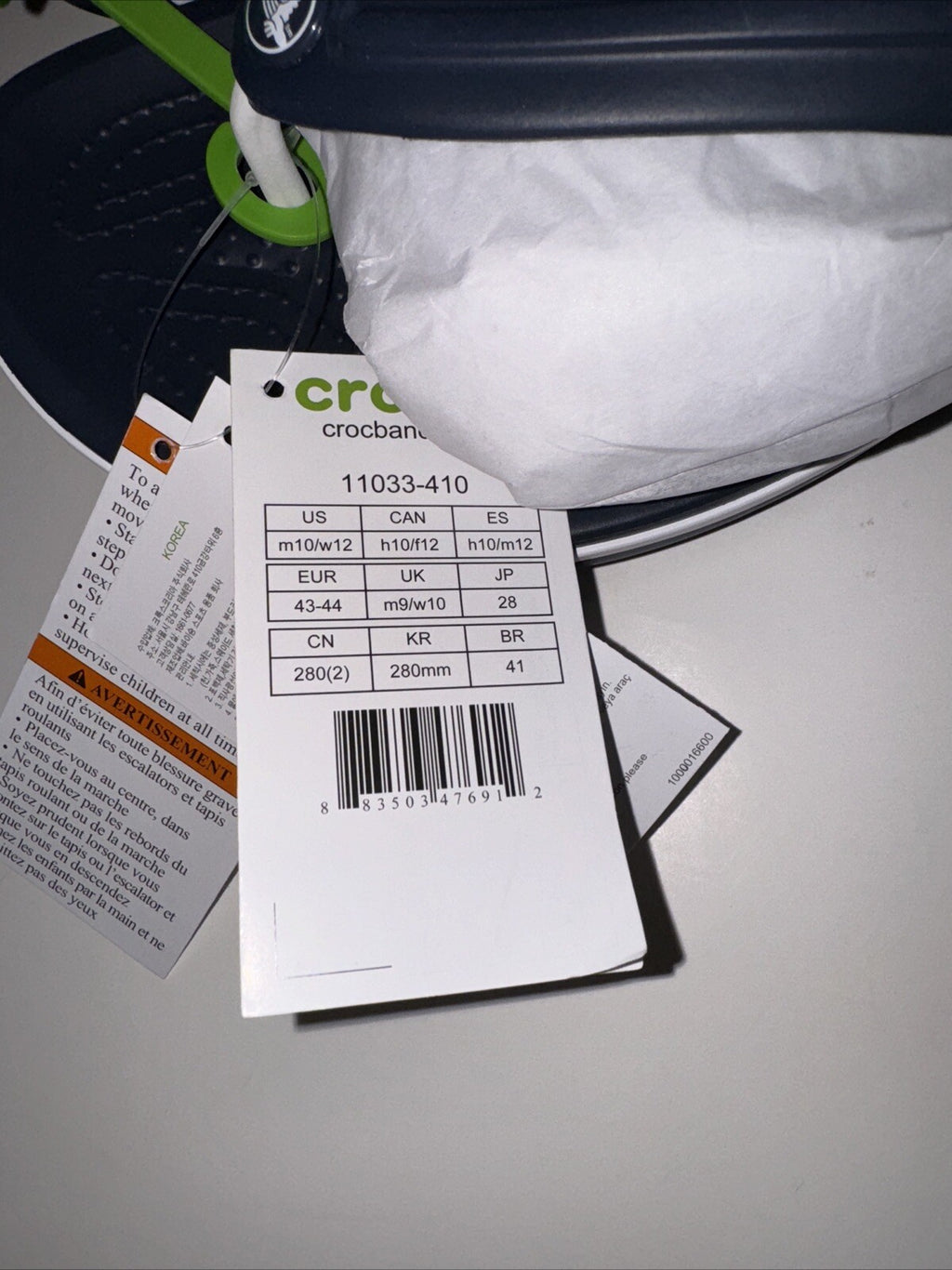 10M/12W Crocs Sandals - Bayaband Flip Flops, Waterproof Shower Shoes NAVY