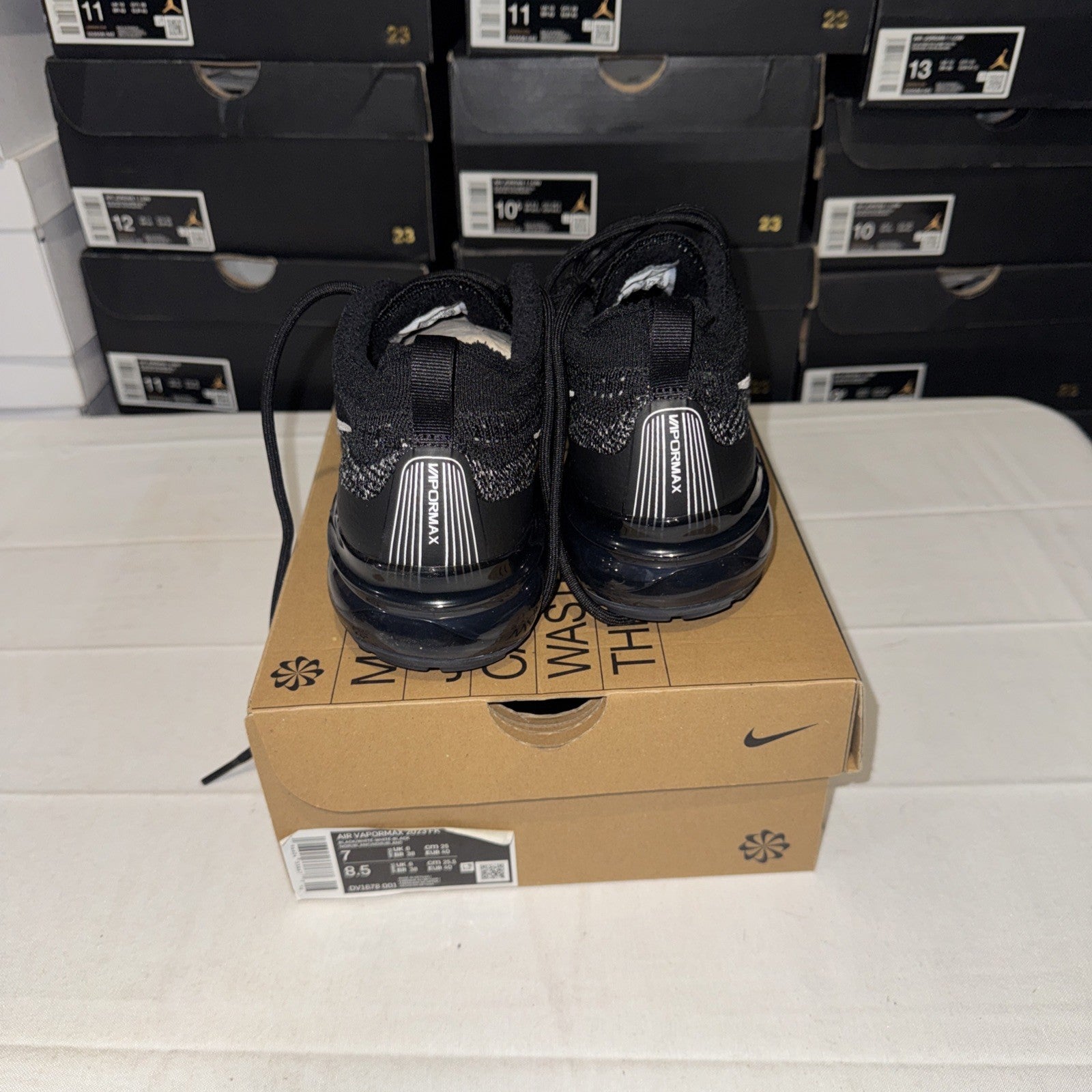 Nike Air VaporMax 2023 Men's Sneakers Black/White, Flyknit, DV1678 001 Size 7