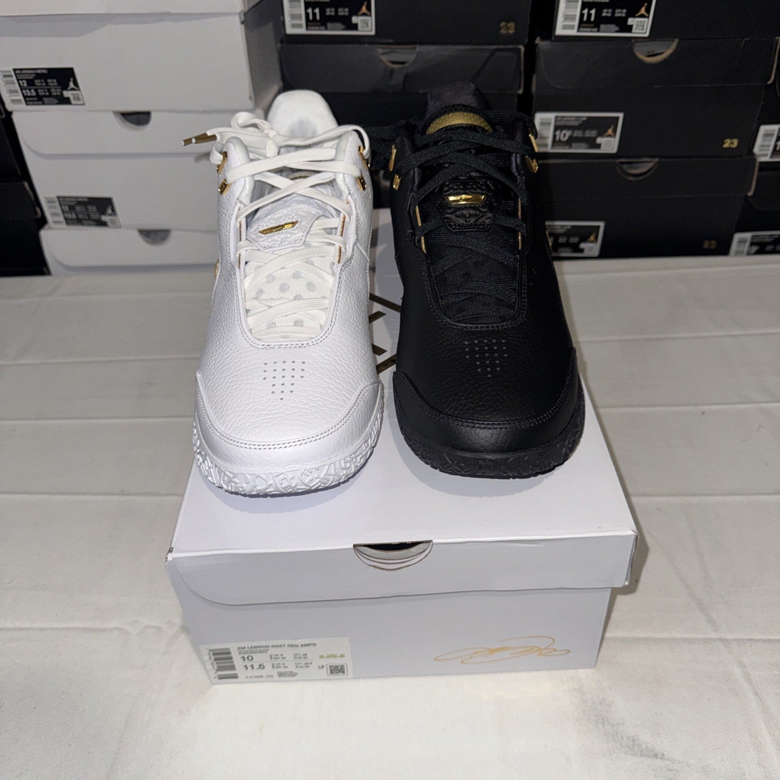 Nike Zoom LeBron NXXT Gen AMPD Equity White-Gold-Black, Size 10, FJ1566-103