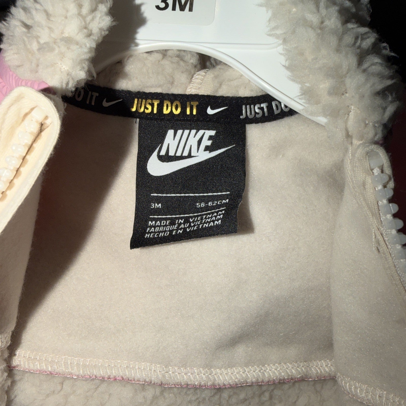 Nike Toddler Fuzzy Suit Light Orewood Brown Pink 3 Months  NWT 0099-0101