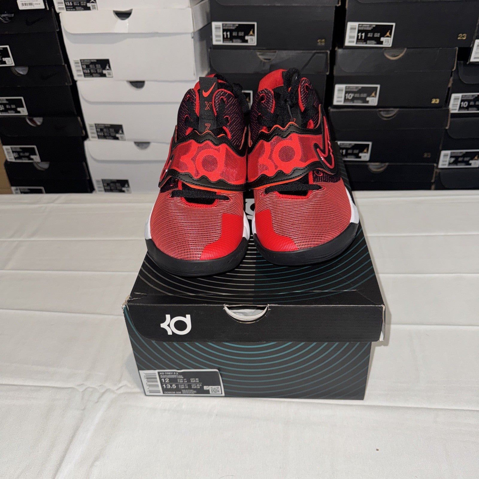 Nike KD Trey 5 x DD9538-006 University Red Black Sneakers, Size 12 US