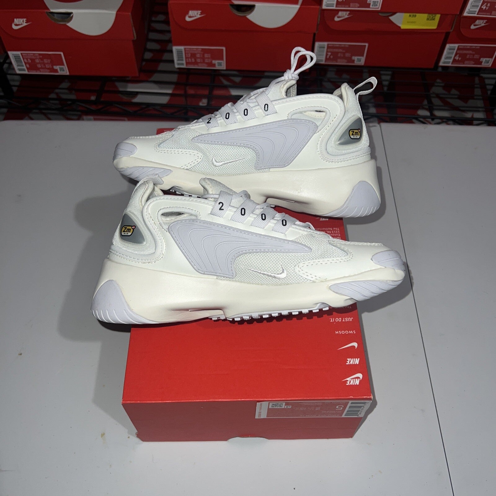 Size 5 - Nike Zoom 2K White Silver Womens Running Shoe