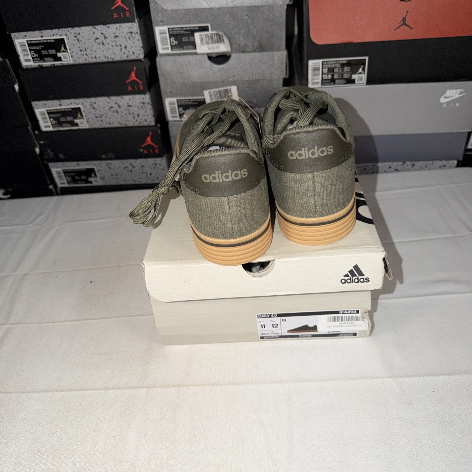 adidas Daily 4.0 Skateboarding Shoes Olive Green, Gum, Size 11  US IF4494