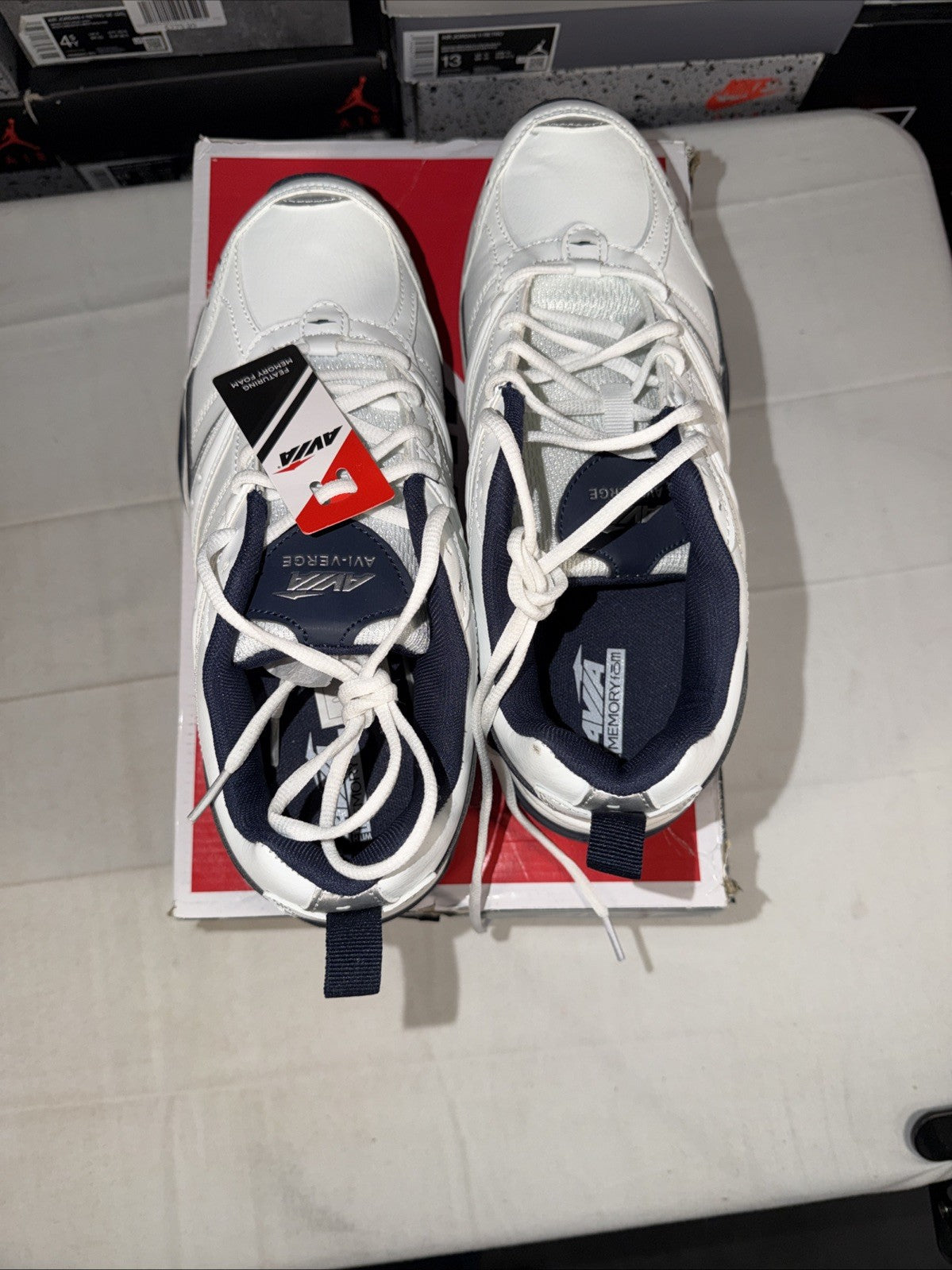Avia Verge Men's Trainers White Navy Blue Size 9 A1313MWD