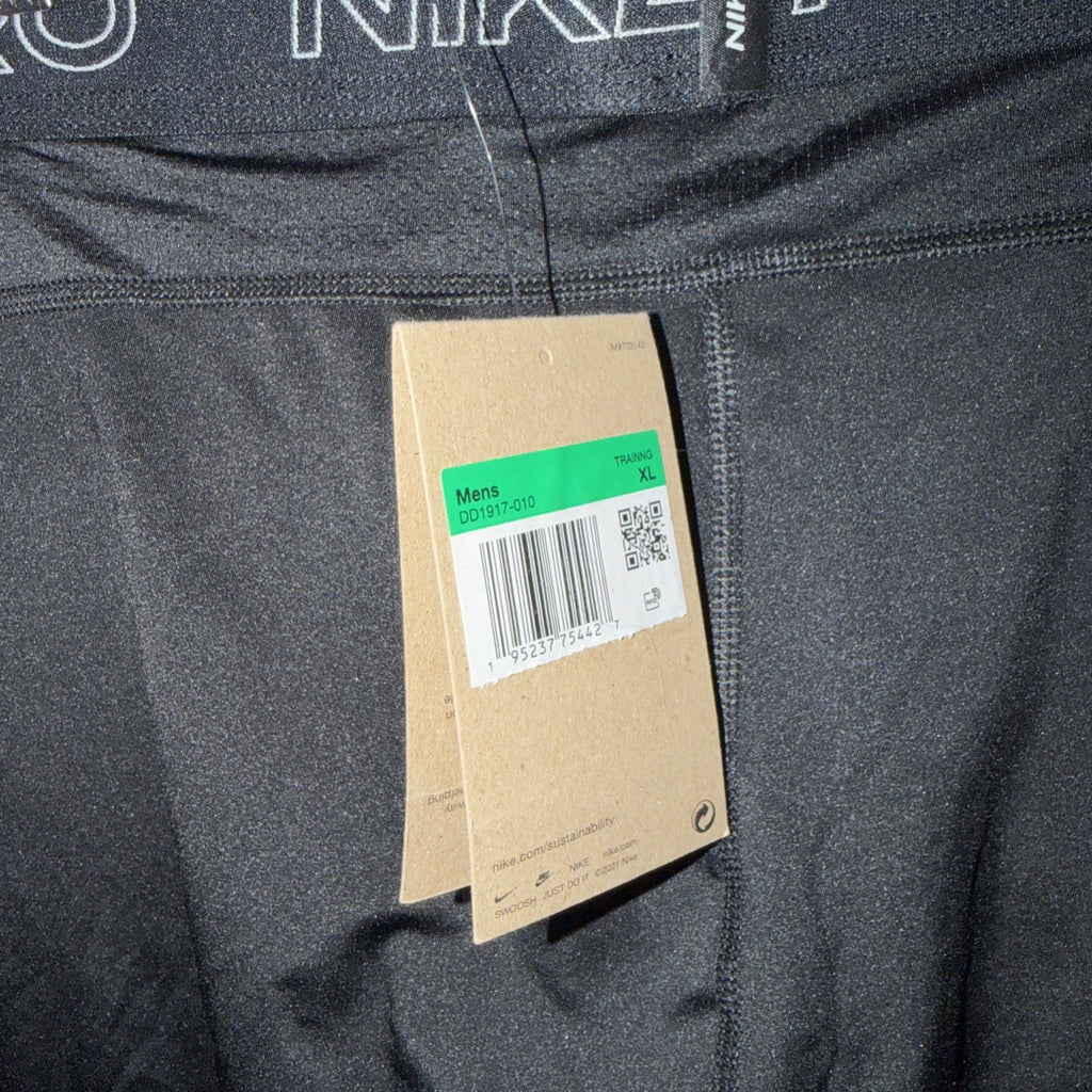 Nike Pro Men's Black/White Dri-FIT Training Shorts  DD1917-010 Size XL 0206-0207