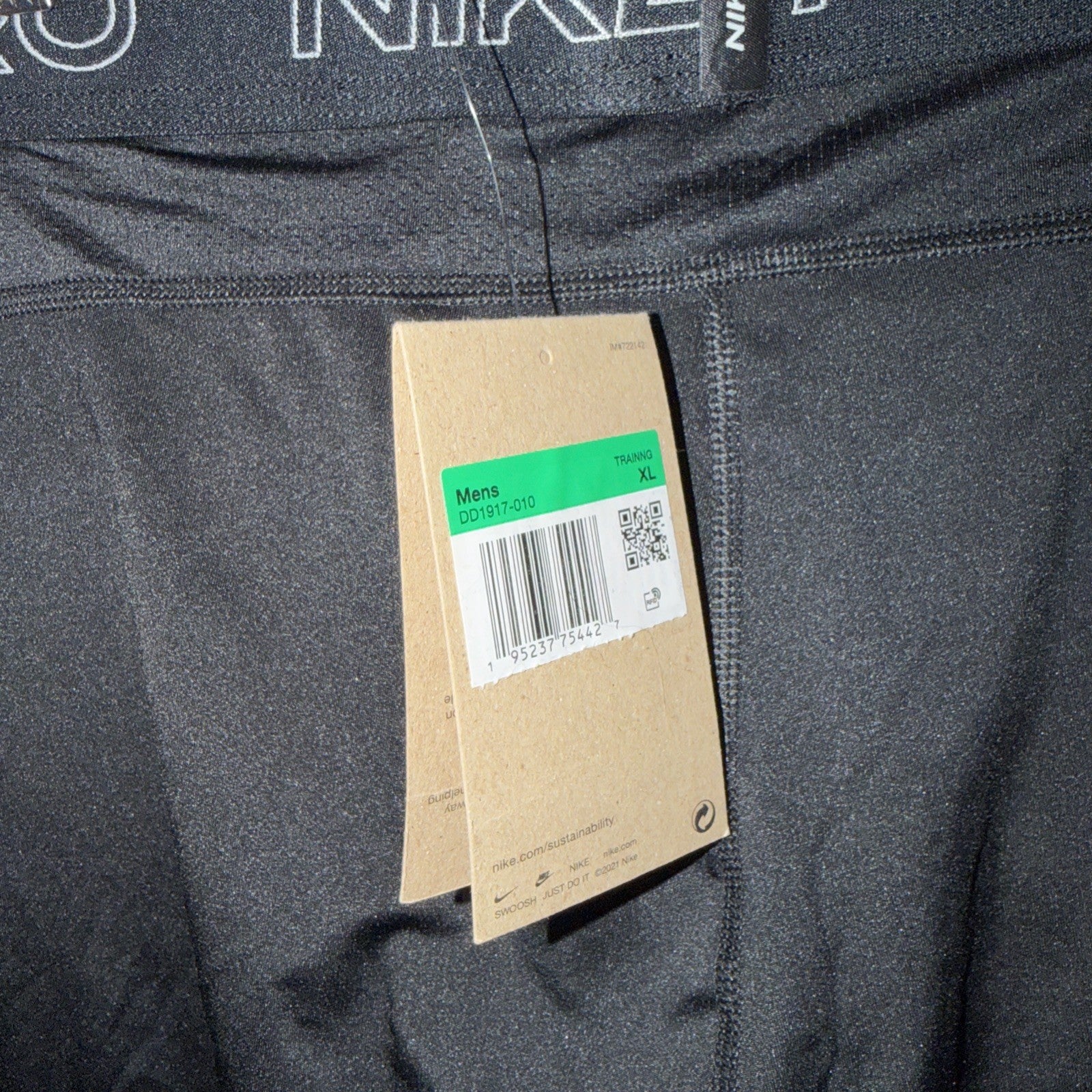 Nike Pro Men's Black/White Dri-FIT Training Shorts  DD1917-010 Size XL 0206-0207