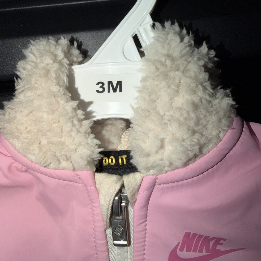 Nike Toddler Fuzzy Suit Light Orewood Brown Pink 3 Months  NWT 0099-0101