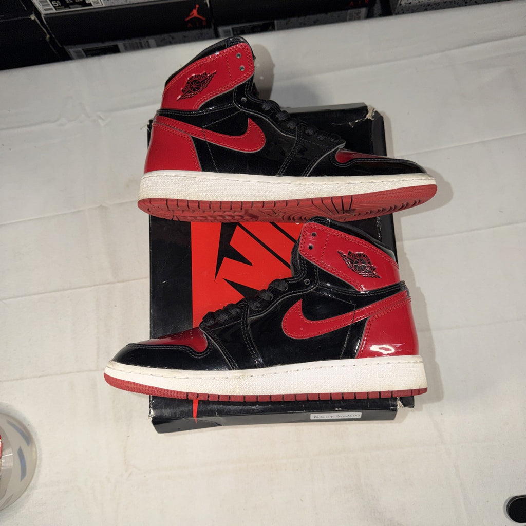 Air Jordan 1 Retro High OG GS Patent Bred Size 5Y 575441-063