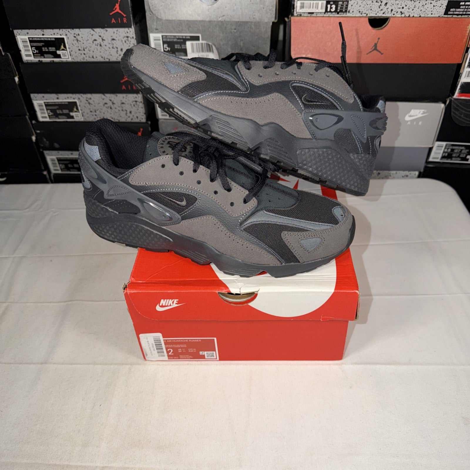 Nike Air Huarache Runner Size 12 Black/Anthracite (DZ3306 002)