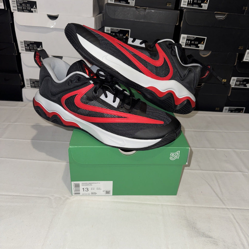 Nike Giannis Immortality 3 Sneakers Black/University Red, Size 13, DZ7533-004