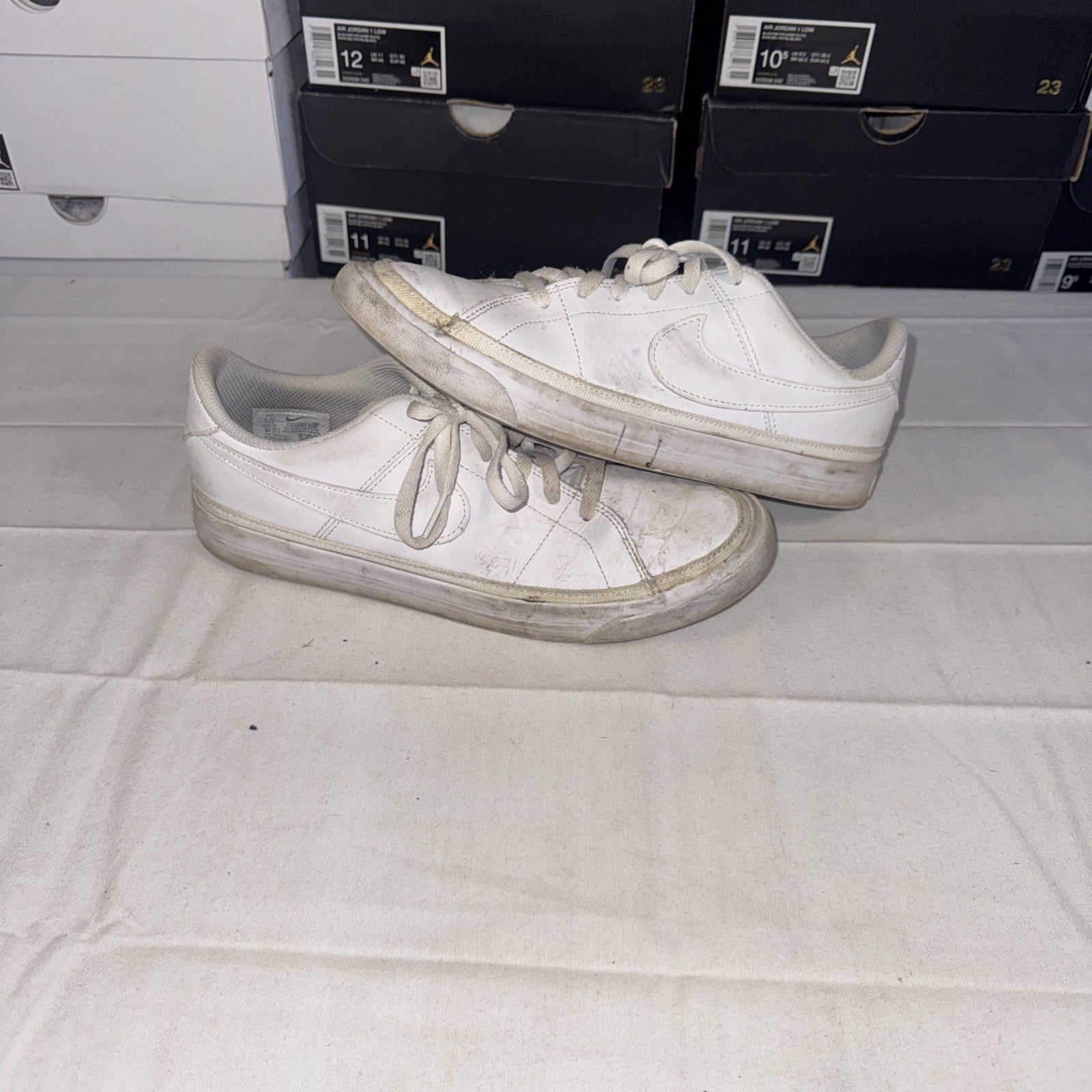 Size 6.5 (GS) - Nike Court Legacy Low Triple White