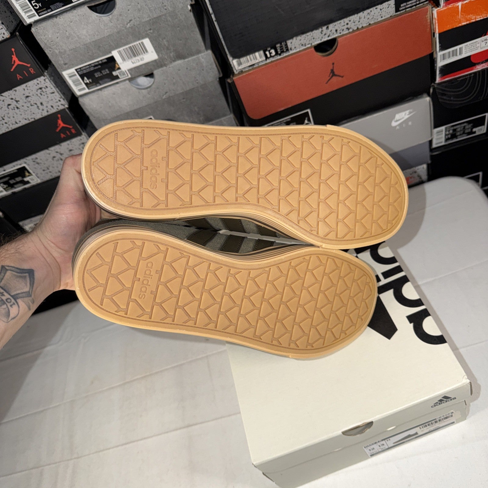 adidas Daily 4.0 Skateboarding Shoes Olive Green, Gum, Size 12 US IF4494