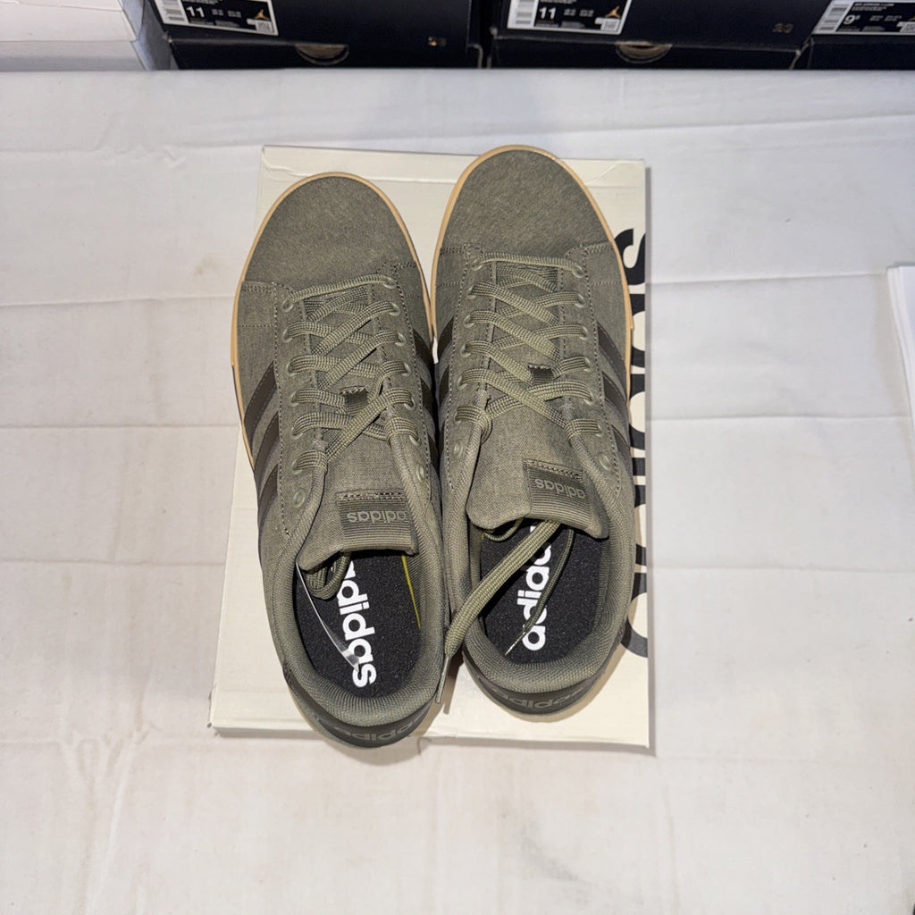 adidas Daily 4.0 Skateboarding Shoes Olive Green, Gum, Size 10.5 US IF4494