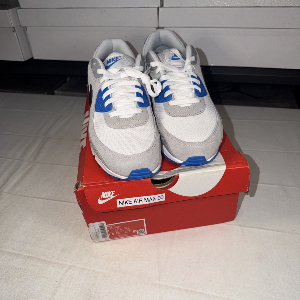 Nike Air Max 90 Size 12 White/Photo Blue/Pure Platinum/Black FN6958-102