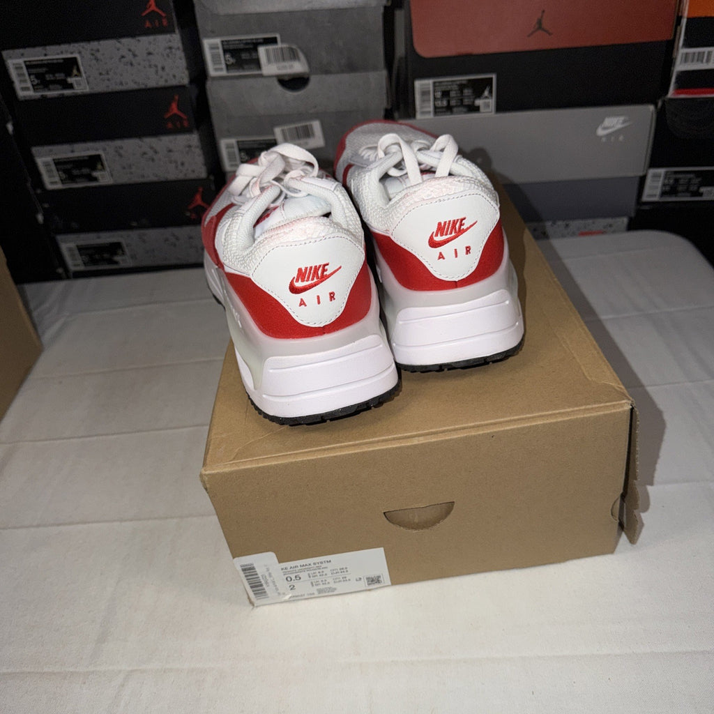 Nike Air Max SYSTM White University Red Size 10.5 DM9537 104