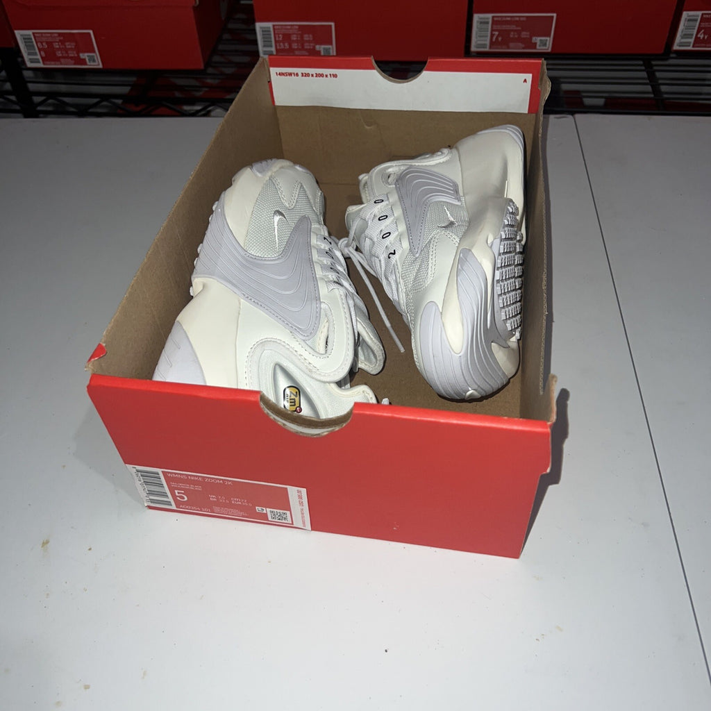Size 5 - Nike Zoom 2K White Silver Womens Running Shoe