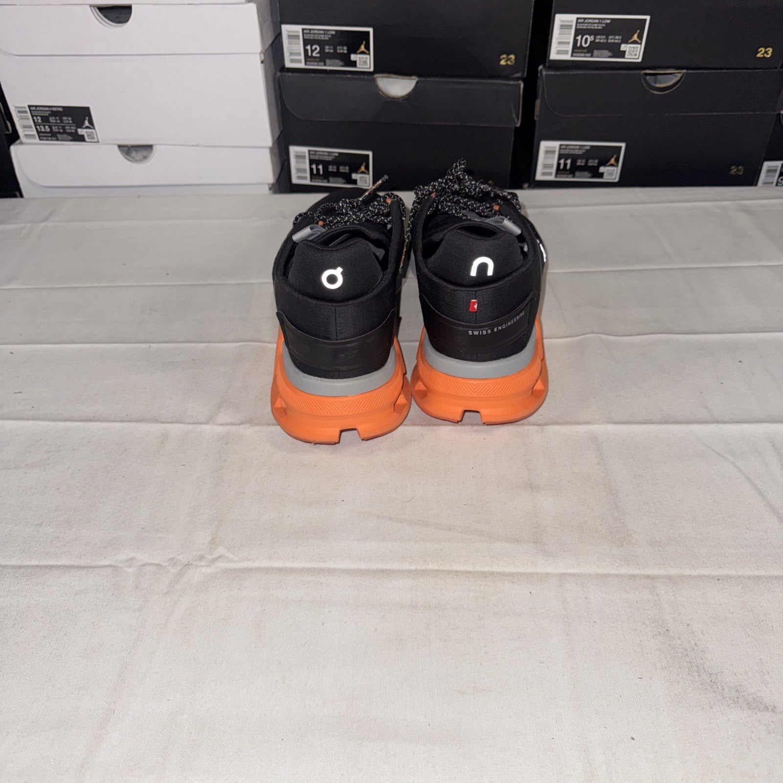 On Men's Cloudnova Flux Running Shoes Size 11, Orange/Black, 3MD10260666