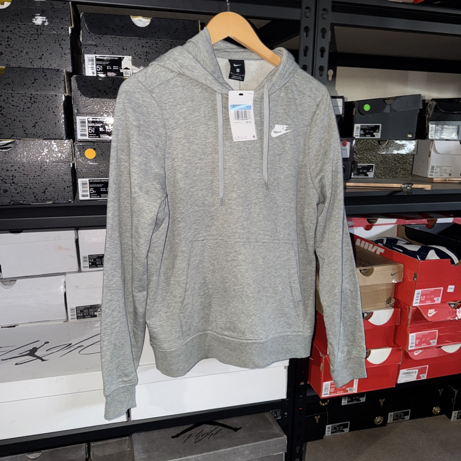 Nike Sweatshirt Dark Heather Grey Medium Kids DX6948-063 0143 & 0216