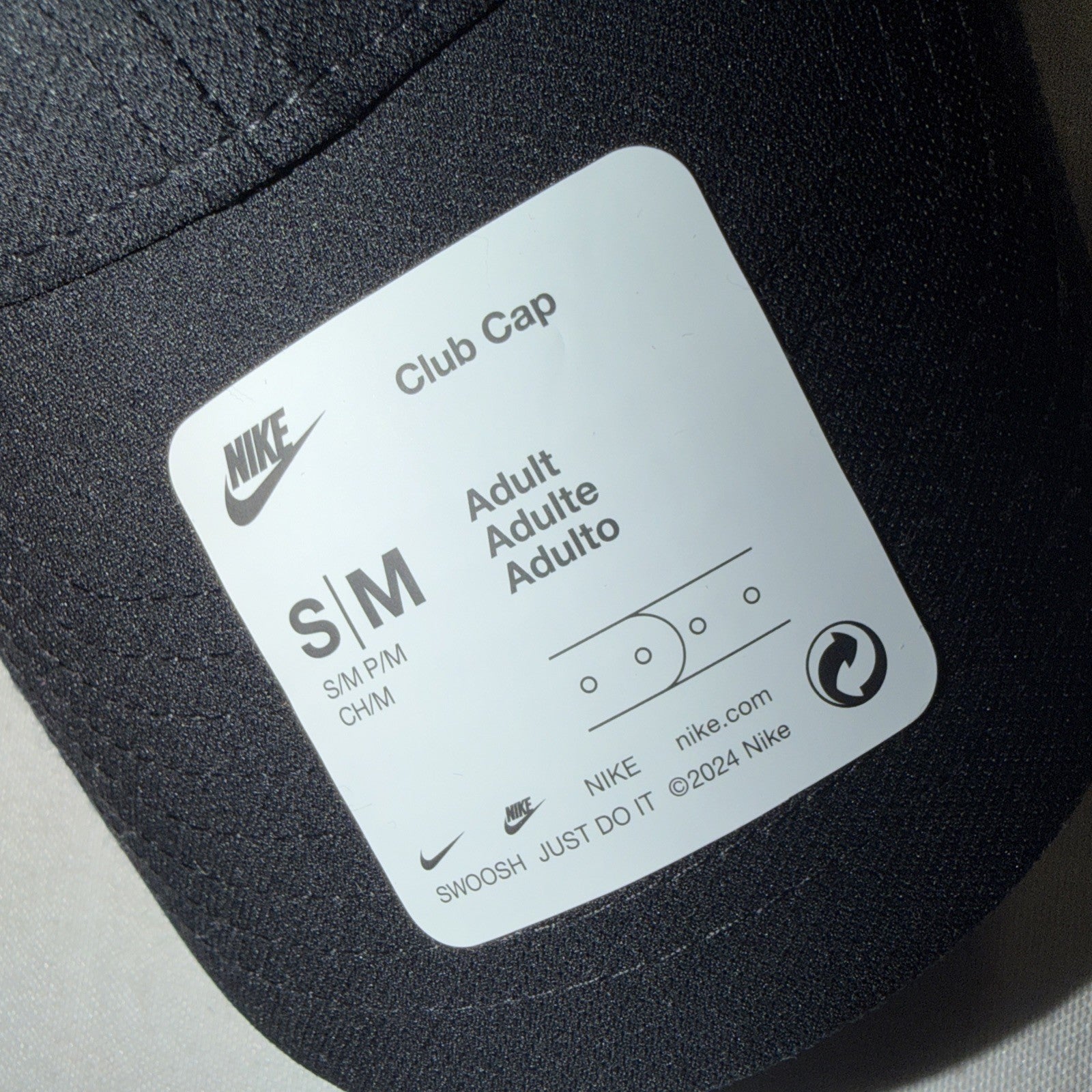 Nike Dri-FIT  Club Cap Snapback Adjustable Hat Black Size S/M NWT 0048-0049