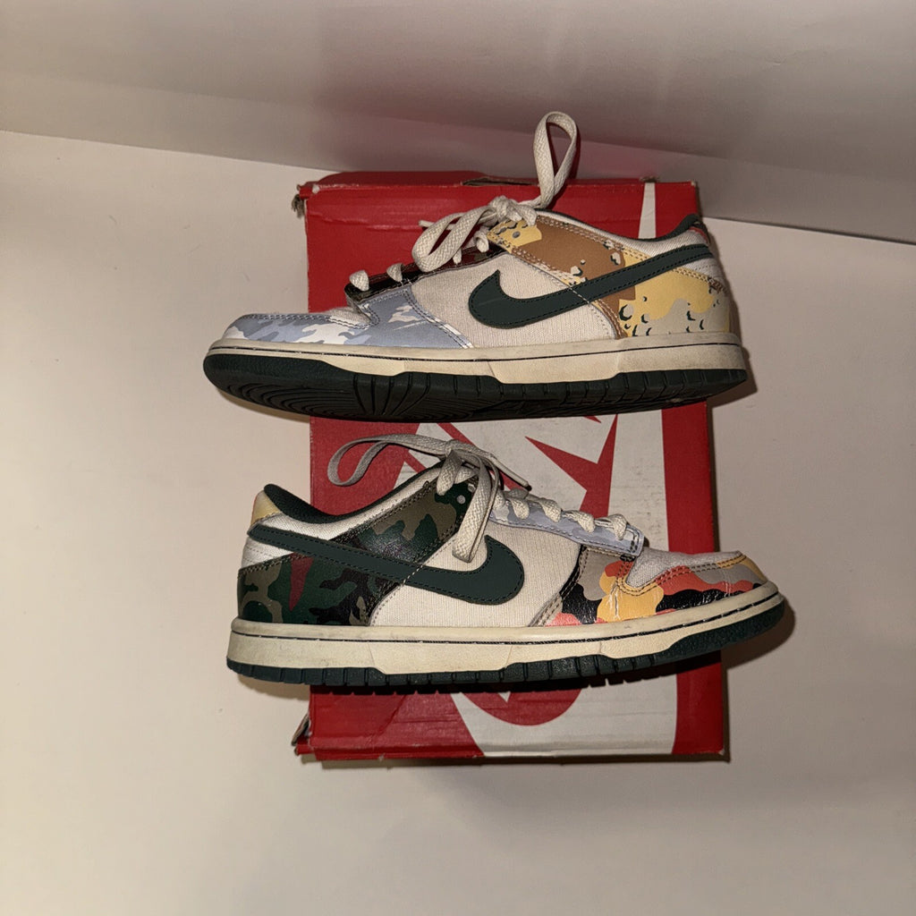 Nike Dunk Low SE Sail Multi-Camo DB1909-100 ( GS ) Size 5.5Y