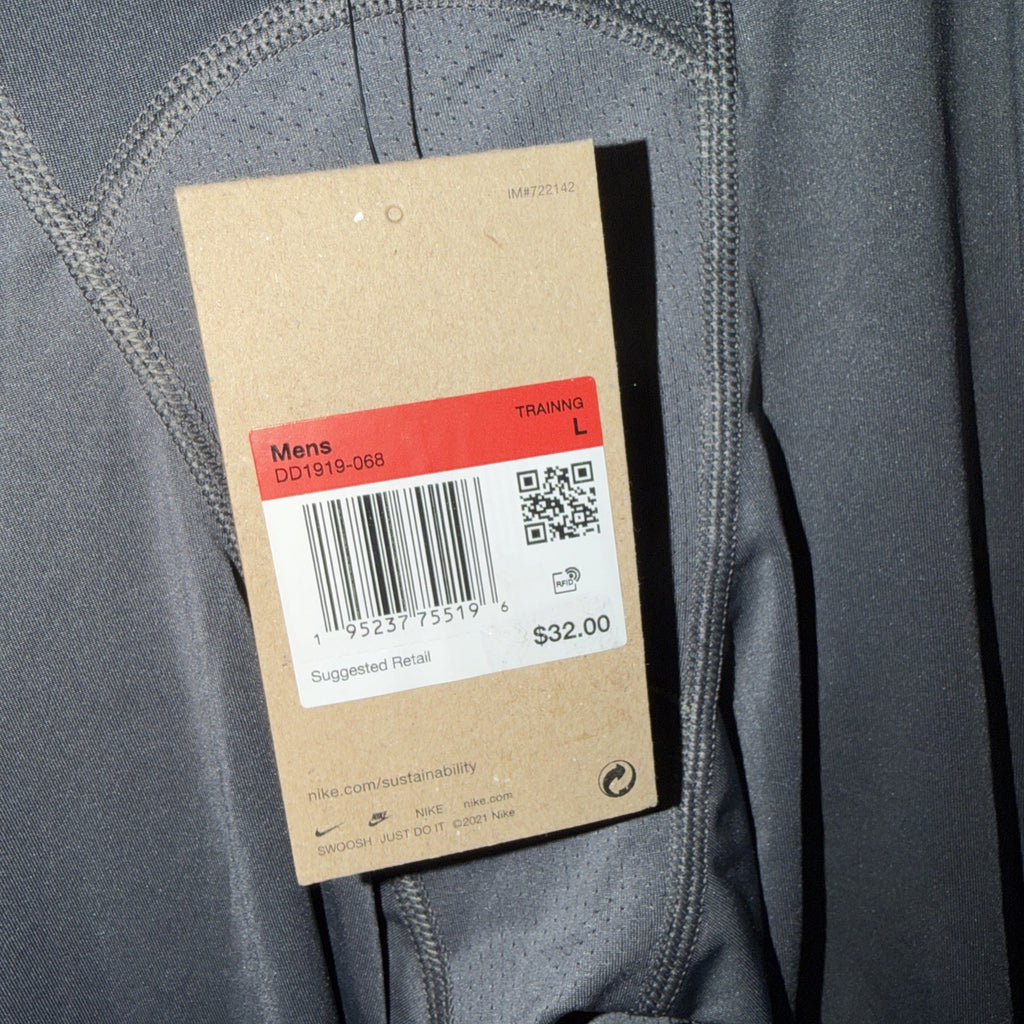 New Men's Nike Pro Full Length Dri-FIT Training Tights Grey Size L 0204-0205