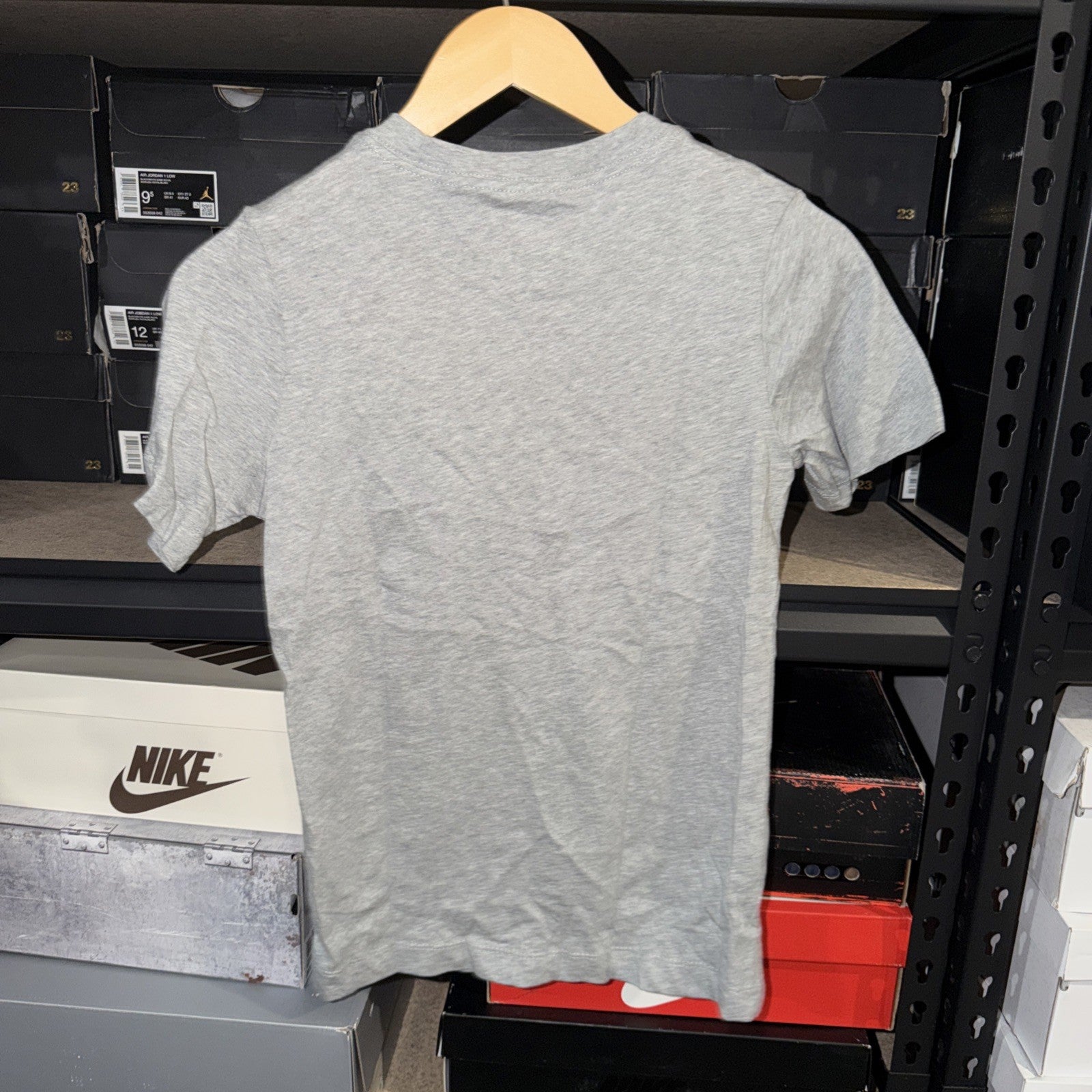 Nike Kids Medium Gray Cotton Athletic Tee with Swoosh Logo 0070-0077