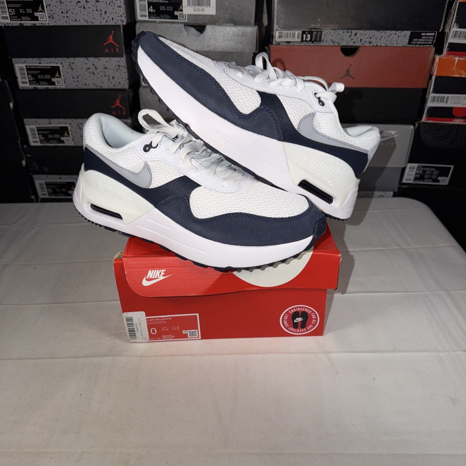 Nike Air Max SYSTM Men's Sneakers White/Grey/Obsidian, Size 10, DM9537-102