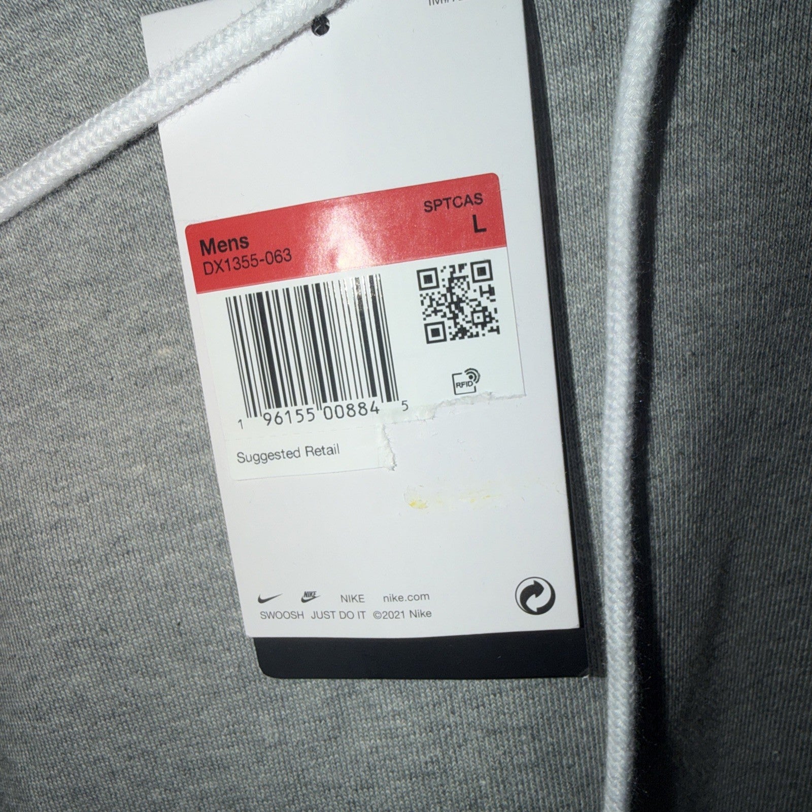 Men's L Nike Hoodie Heavyweight Sweatshirt Fleece Solo Swoosh 0140