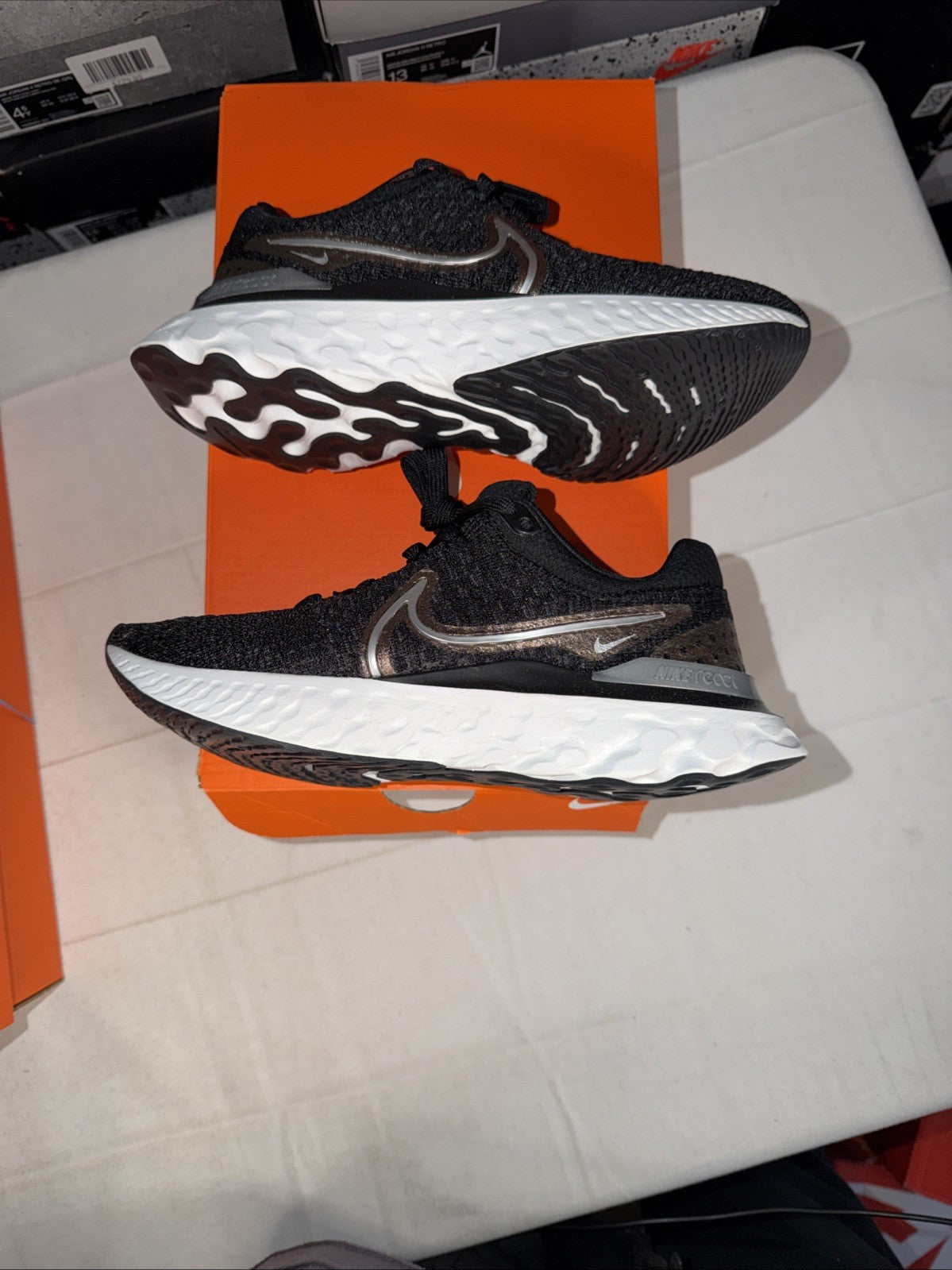 WMNS React Infinity Run Flyknit 3 Black Metallic Copper DD3024-009, Size 8.5