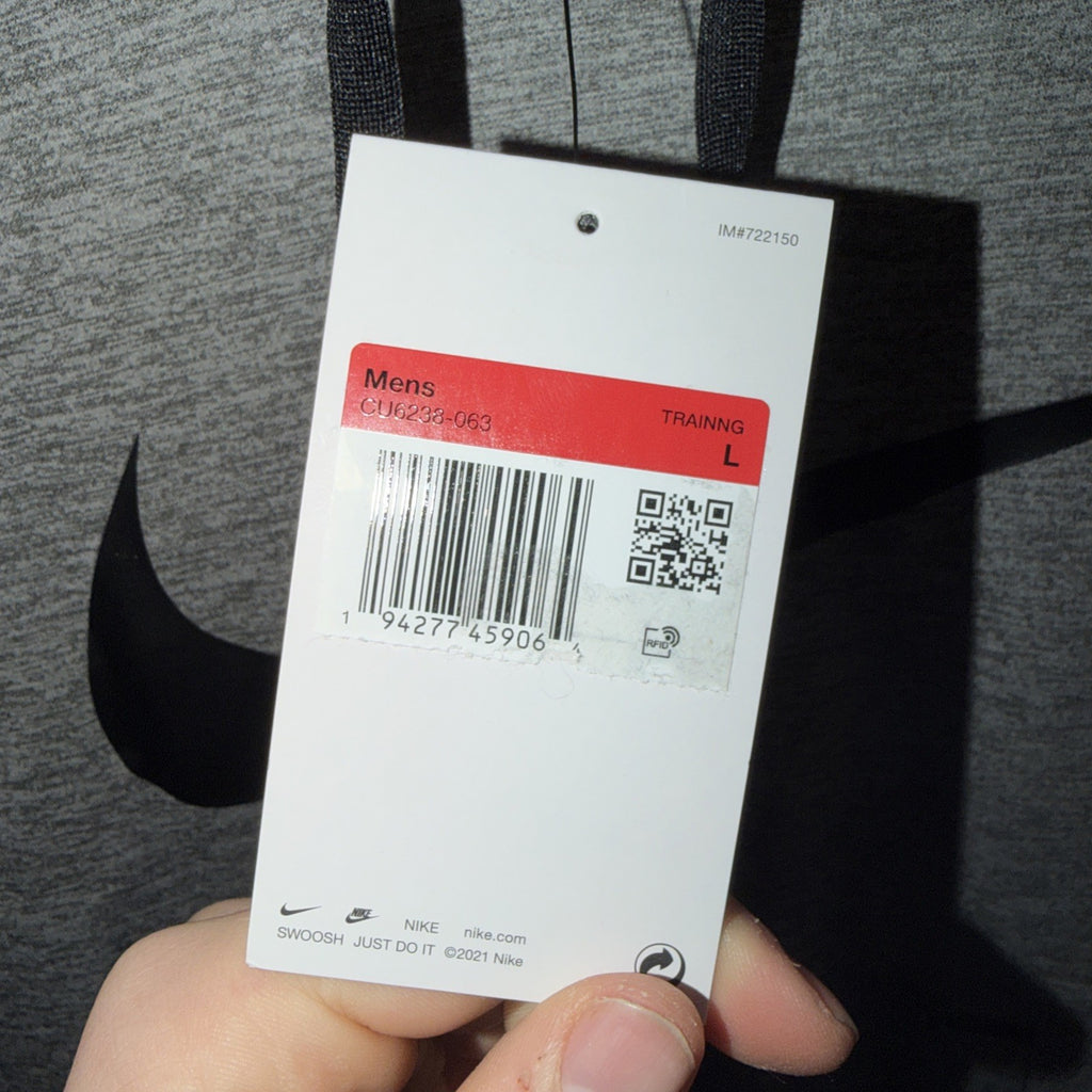 NEW Nike Lg Men's Therma-Fit Grey Heather Swoosh Training Hoodie 0089