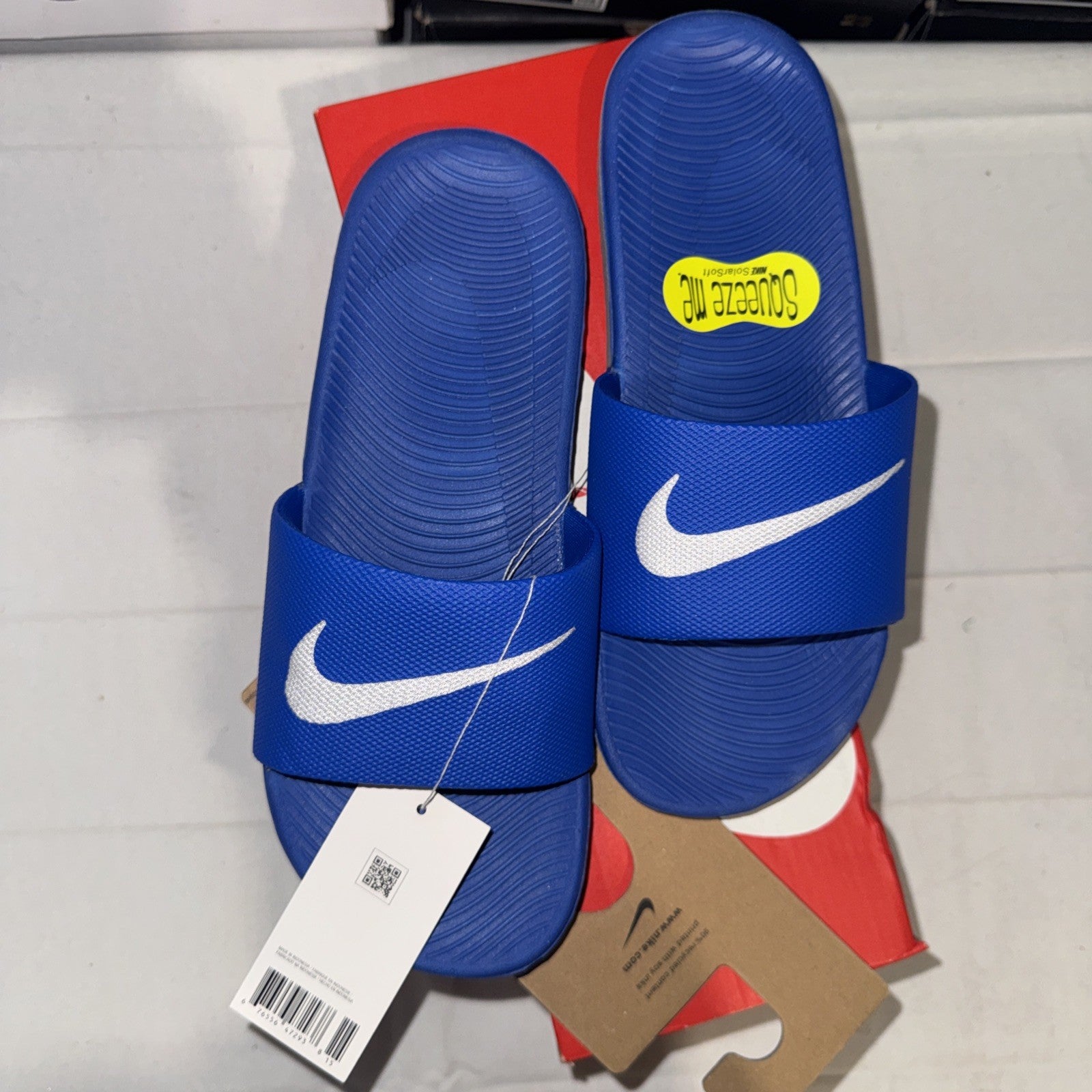 Nike Kawa Slide Sandals Kids Size 6Y Blue 819352 400 New with Tags