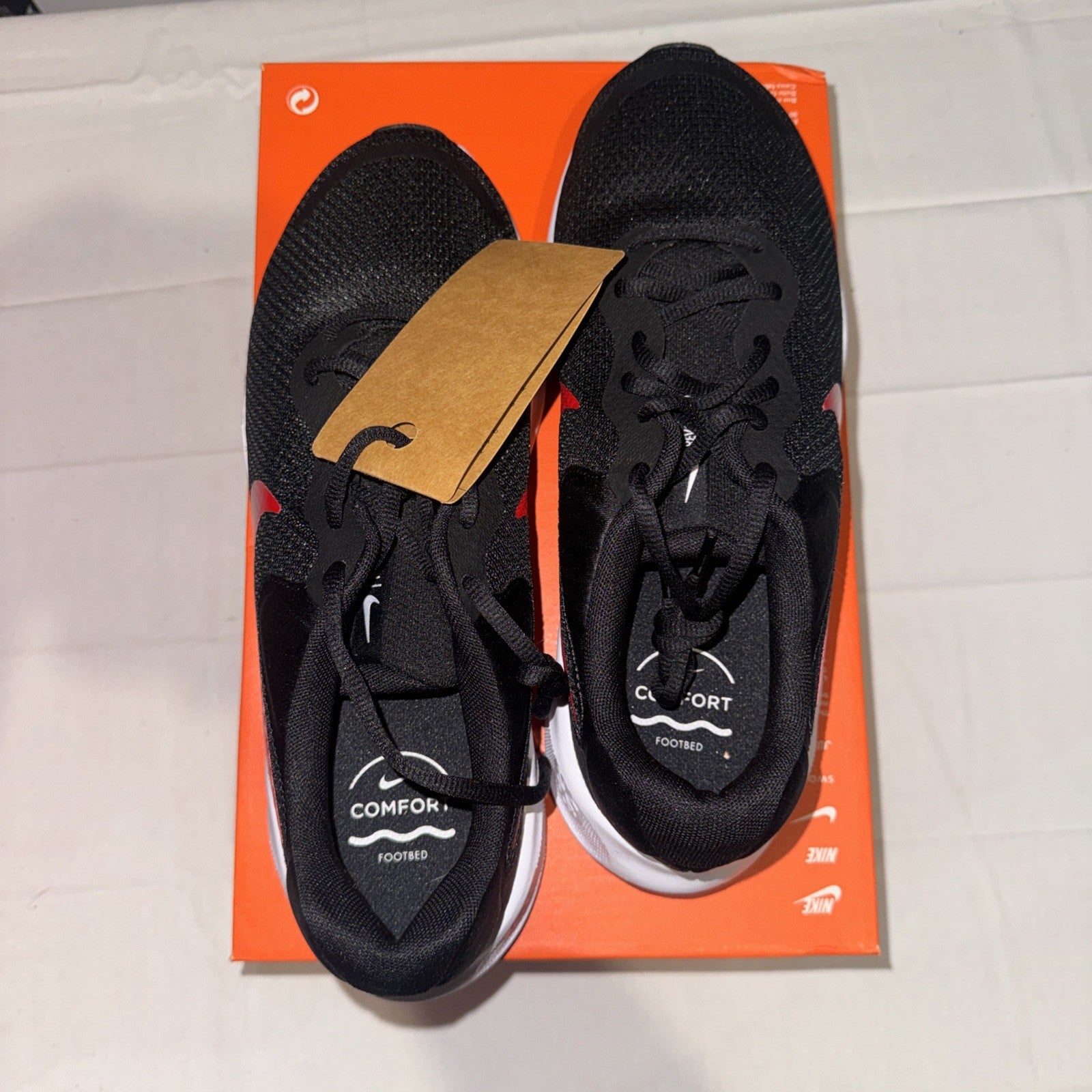 Nike Men's Revolution 7 Sneakers Size 10, Black/University Red/White, FB2207-003