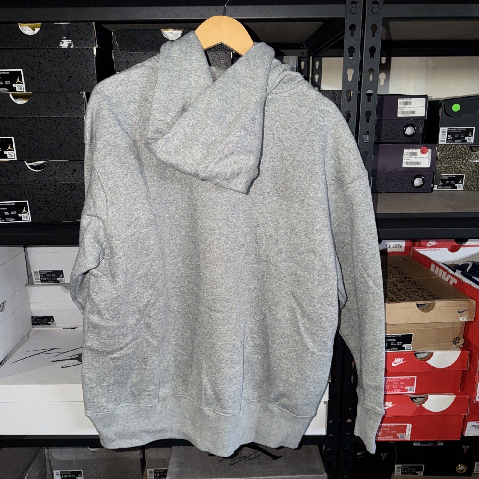 Nike Sportswear Gray Fleece Womens Oversized Pullover Hoodie Size Med 0131