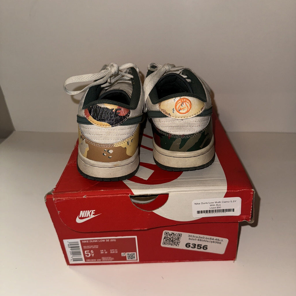 Nike Dunk Low SE Sail Multi-Camo DB1909-100 ( GS ) Size 5.5Y