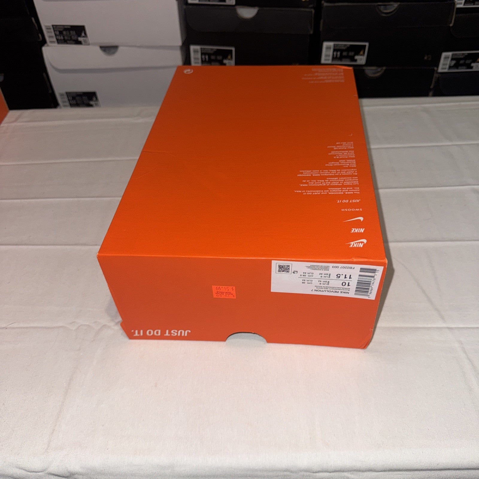 Nike Men's Revolution 7 Sneakers Size 10, Black/University Red/White, FB2207-003