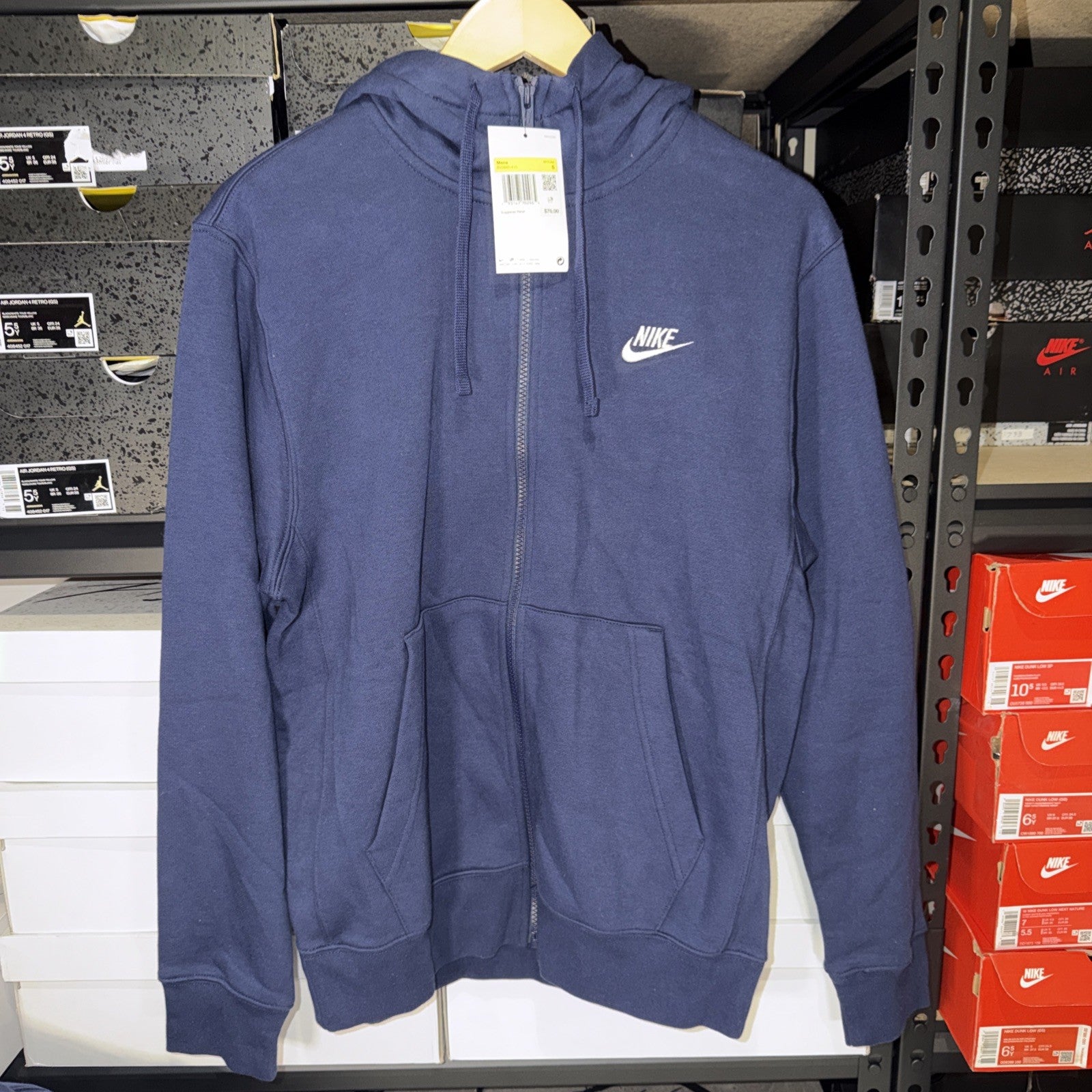 Nike Sportswear Club Fleece Full Zip Hoodie Navy, BV2645-410 (S) 0010-0011