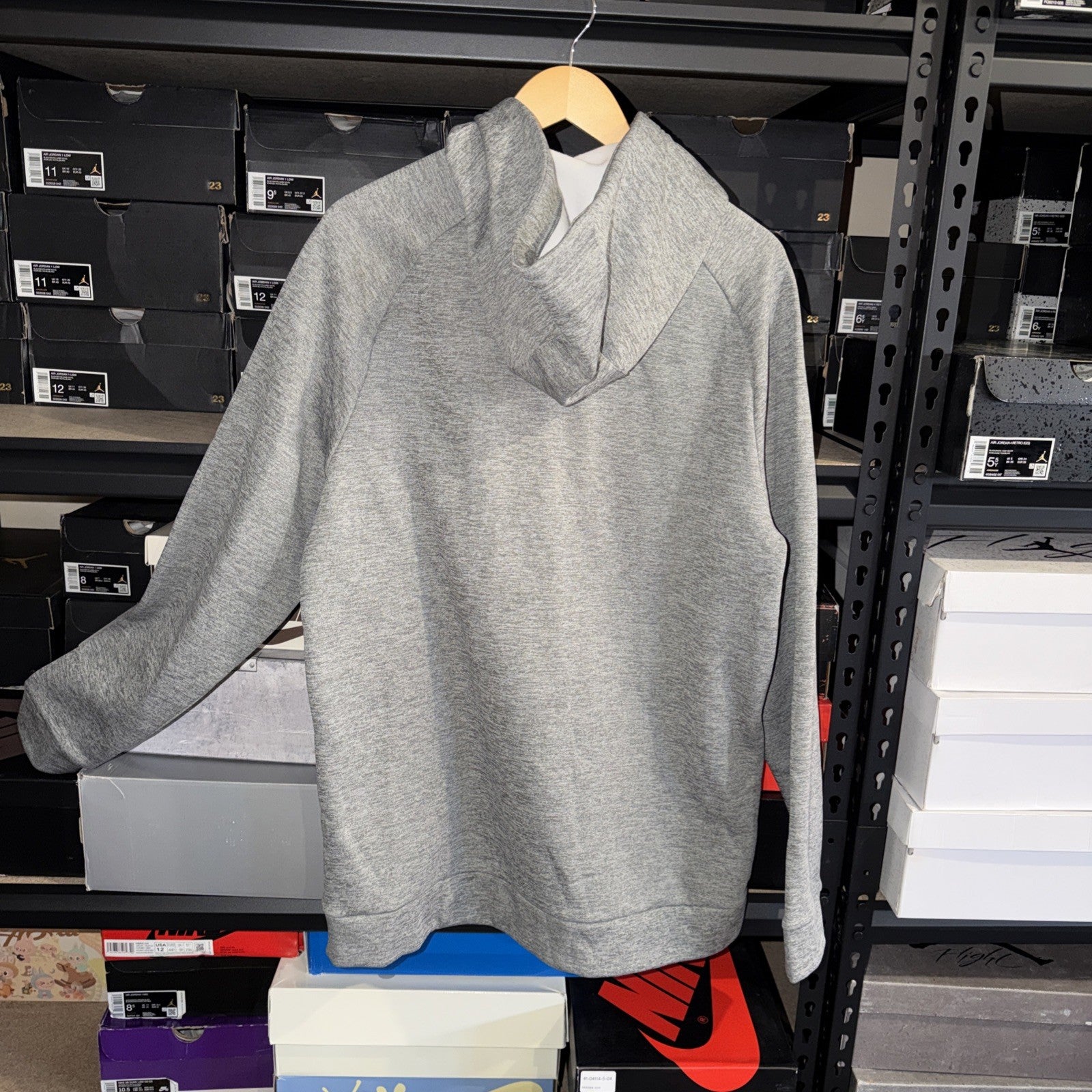 NEW Nike Lg Men's Therma-Fit Grey Heather Swoosh Training Hoodie 0089