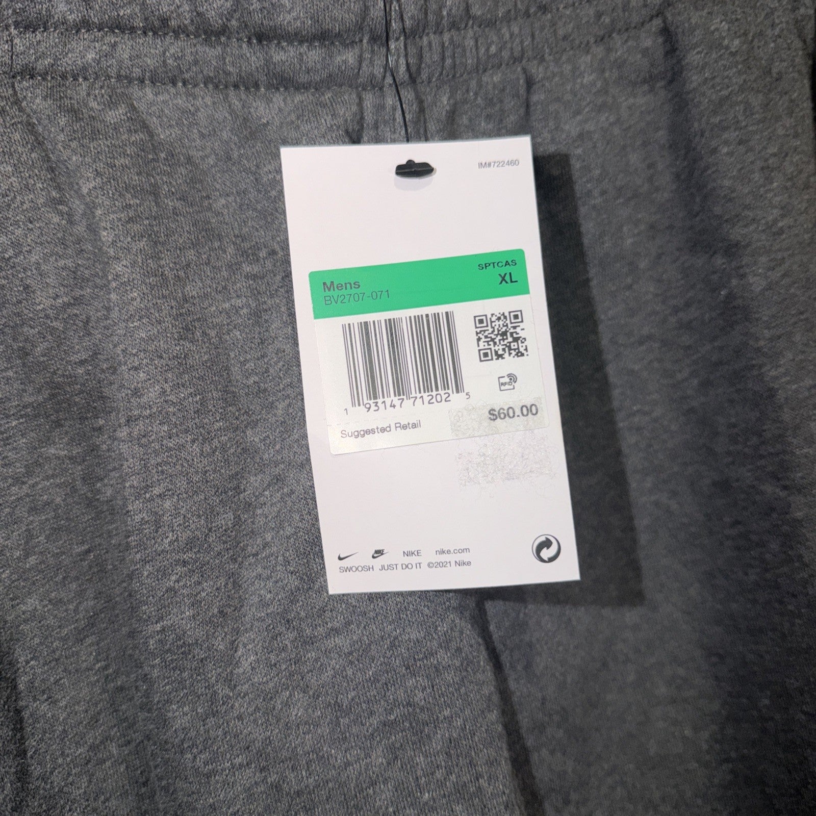 Nike Sportswear Club Fleece Sweatpants Men’s M Charcoal Gray  Pockets 0044-0047