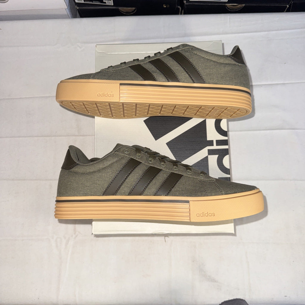 adidas Daily 4.0 Skateboarding Shoes Olive Green, Gum, Size 10.5 US IF4494