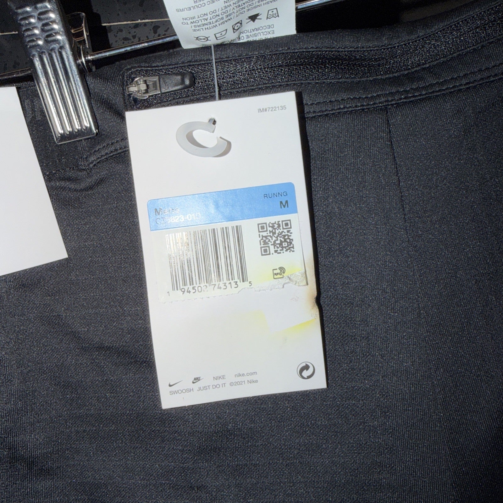 Nike Phenom Men's Dri-FIT Running Tights CZ8823-010 Black, Large, 0187