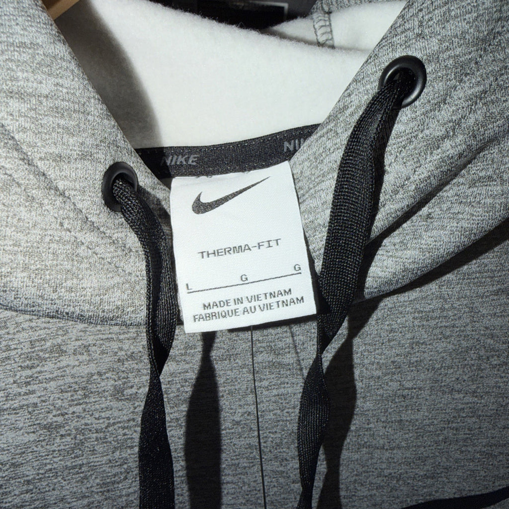 NEW Nike Lg Men's Therma-Fit Grey Heather Swoosh Training Hoodie 0089