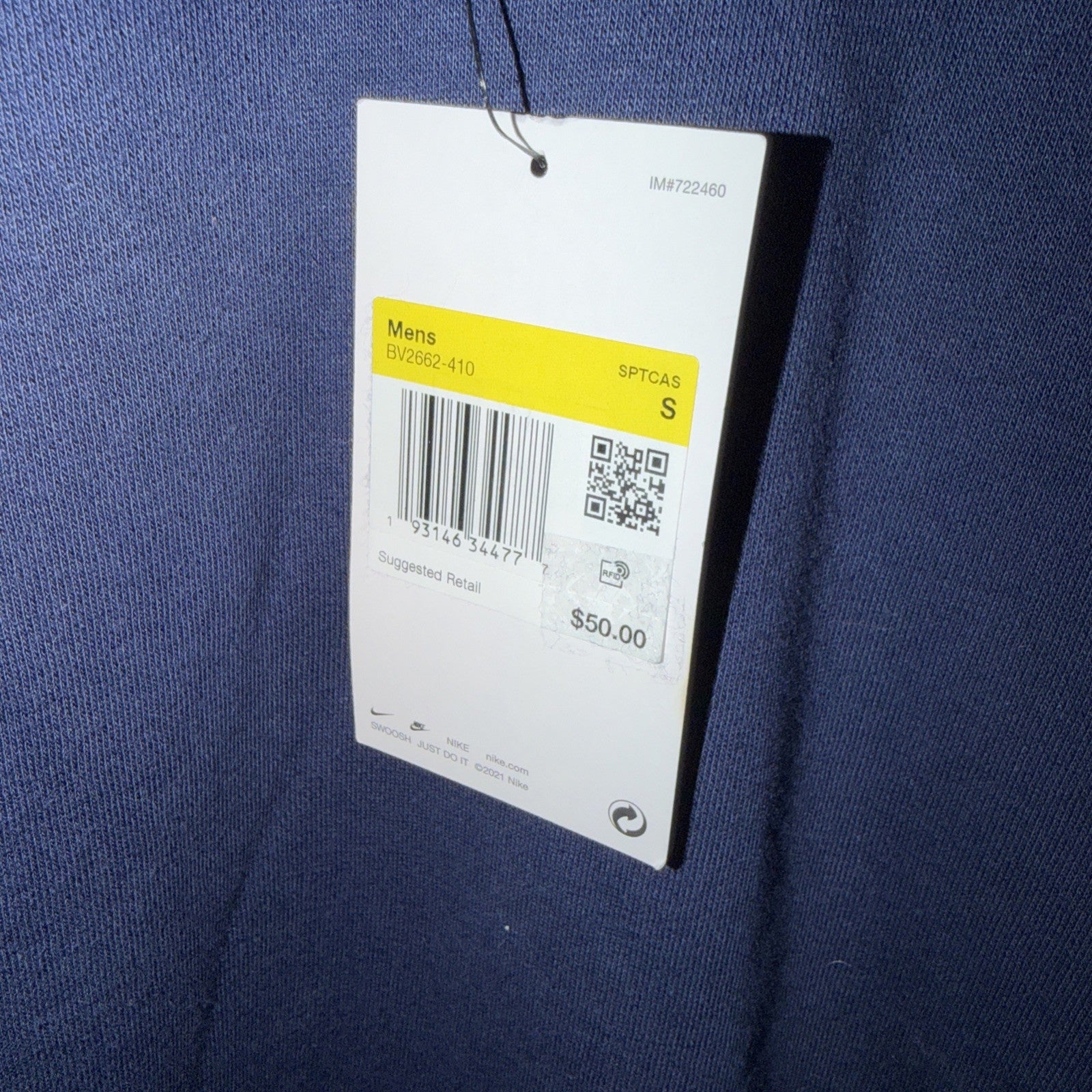 Nike Sportswear Club Fleece Crewneck Logo Sweatshirt Men Small Navy 0091