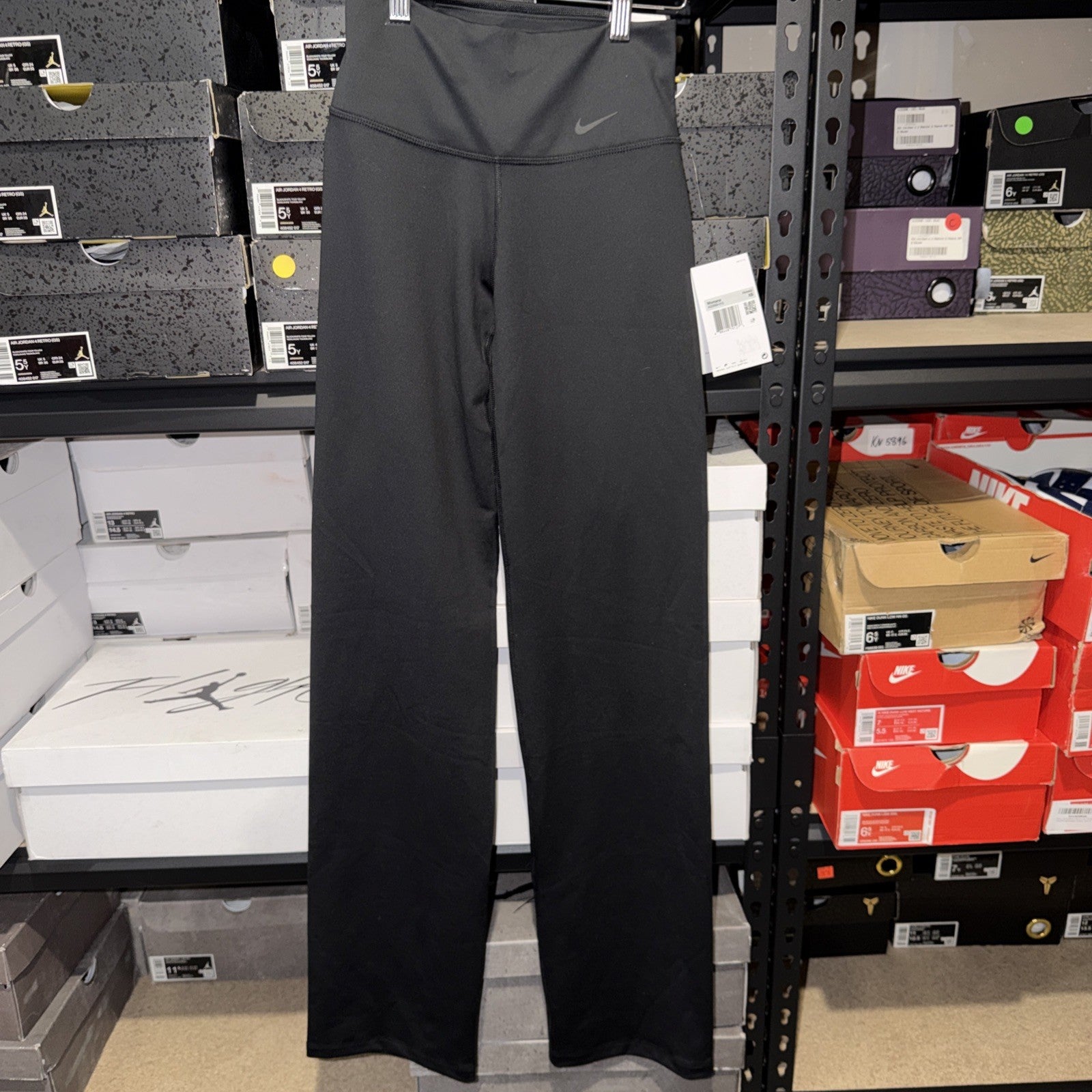 Nike Power Classic Gym Pants Women's Size XS Black Solid Polyester Pull On 0186