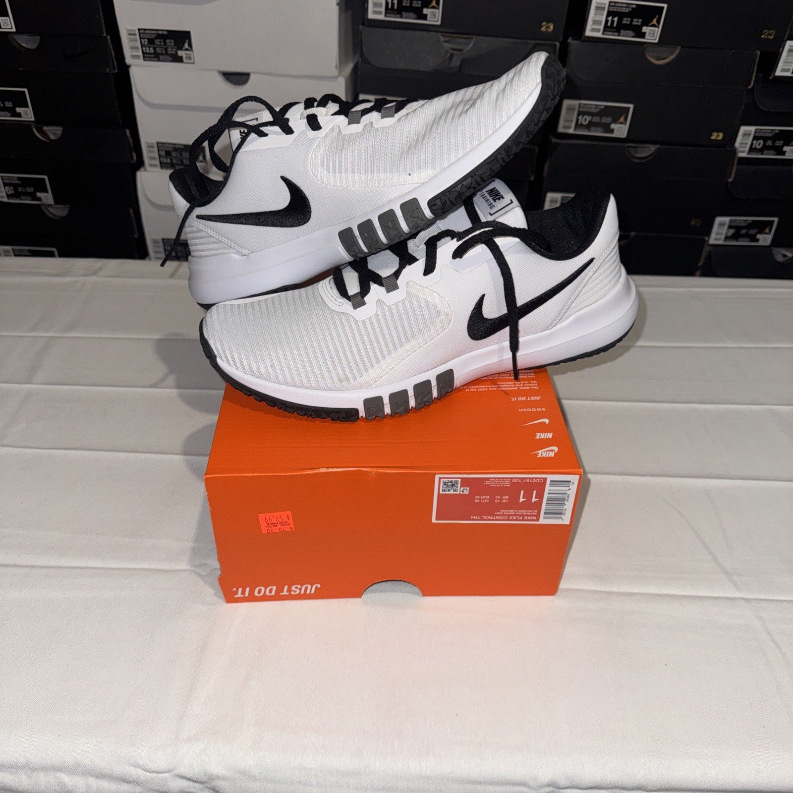 Nike Flex Control TR4 Athletic Shoes White/Black/Dark Grey, CD0197-100 SIZE 11M