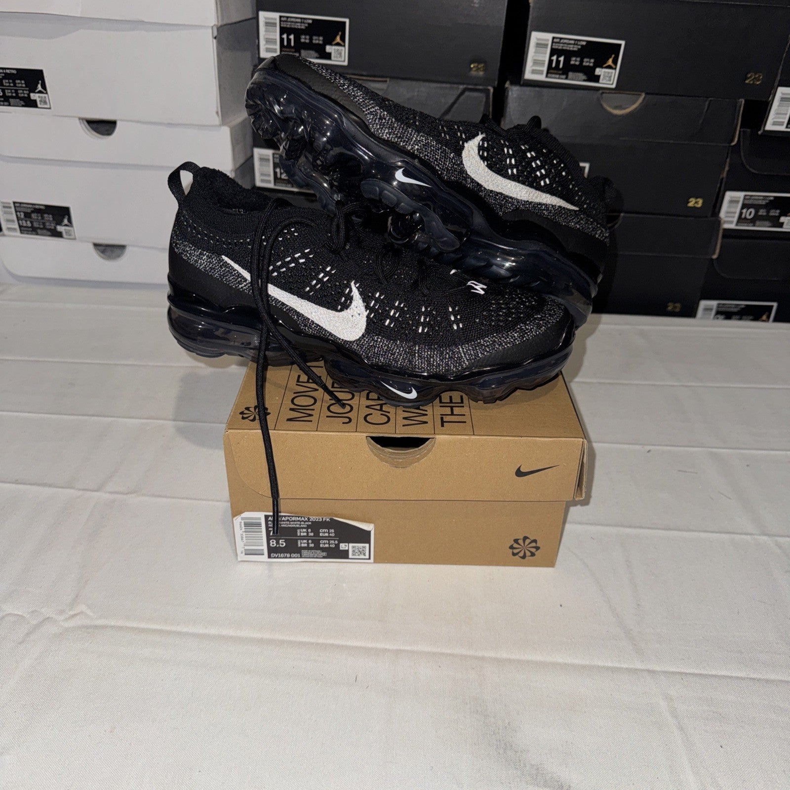 Nike Air VaporMax 2023 Men's Sneakers Black/White, Flyknit, DV1678 001 Size 7