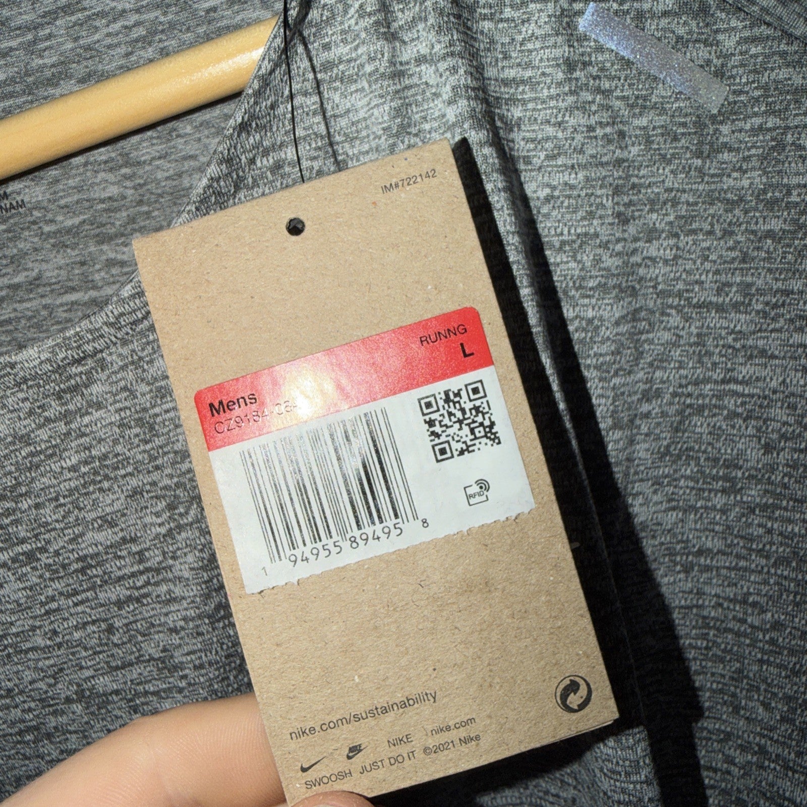 Nike Men's Dri-FIT Rise 365 Short Sleeve Running T-Shirt Gray 0109-0110