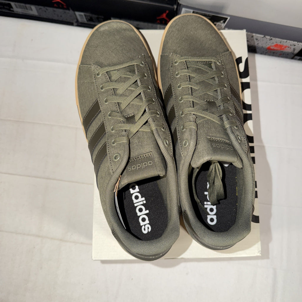 adidas Daily 4.0 Skateboarding Shoes Olive Green, Gum, Size 12 US IF4494