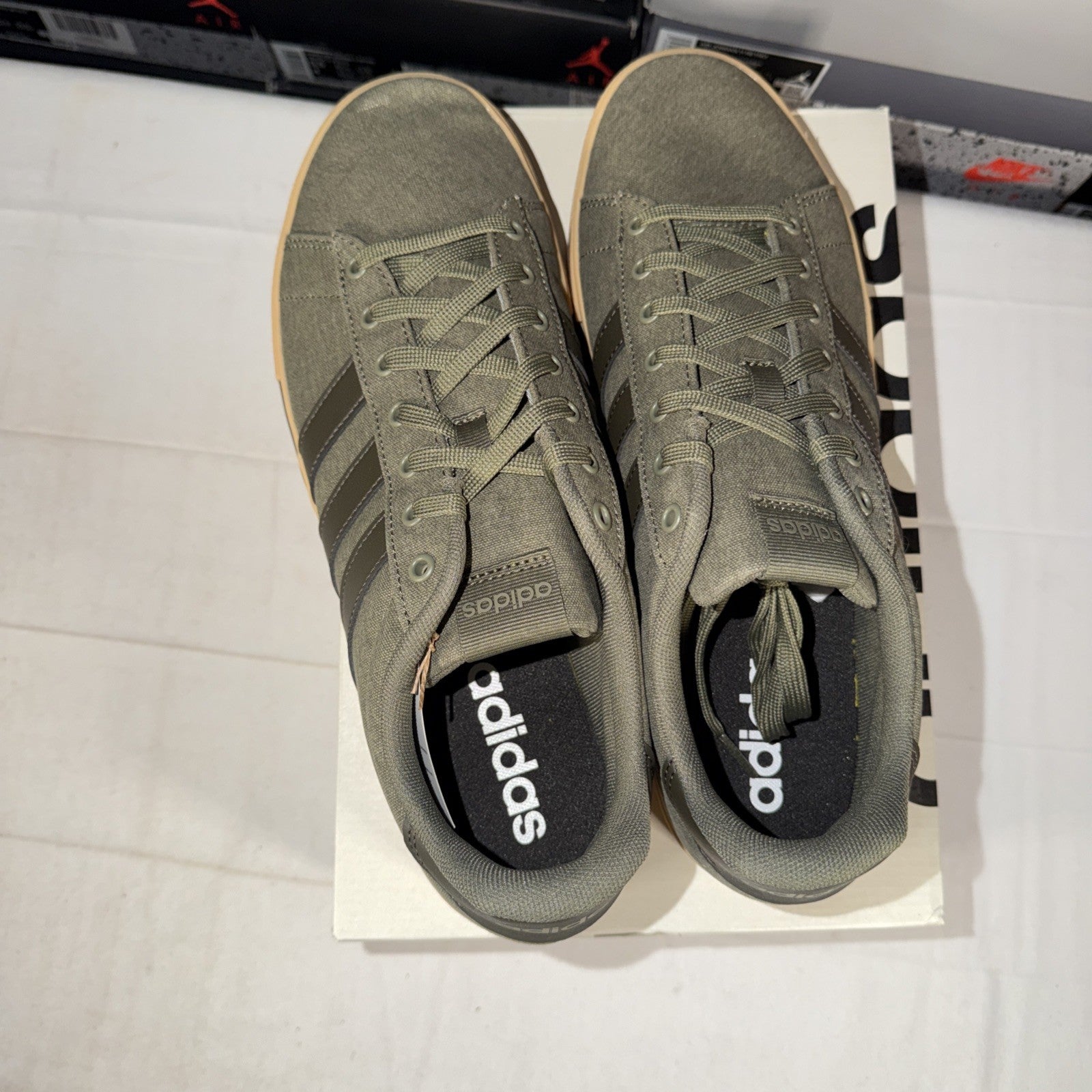 adidas Daily 4.0 Skateboarding Shoes Olive Green, Gum, Size 12 US IF4494